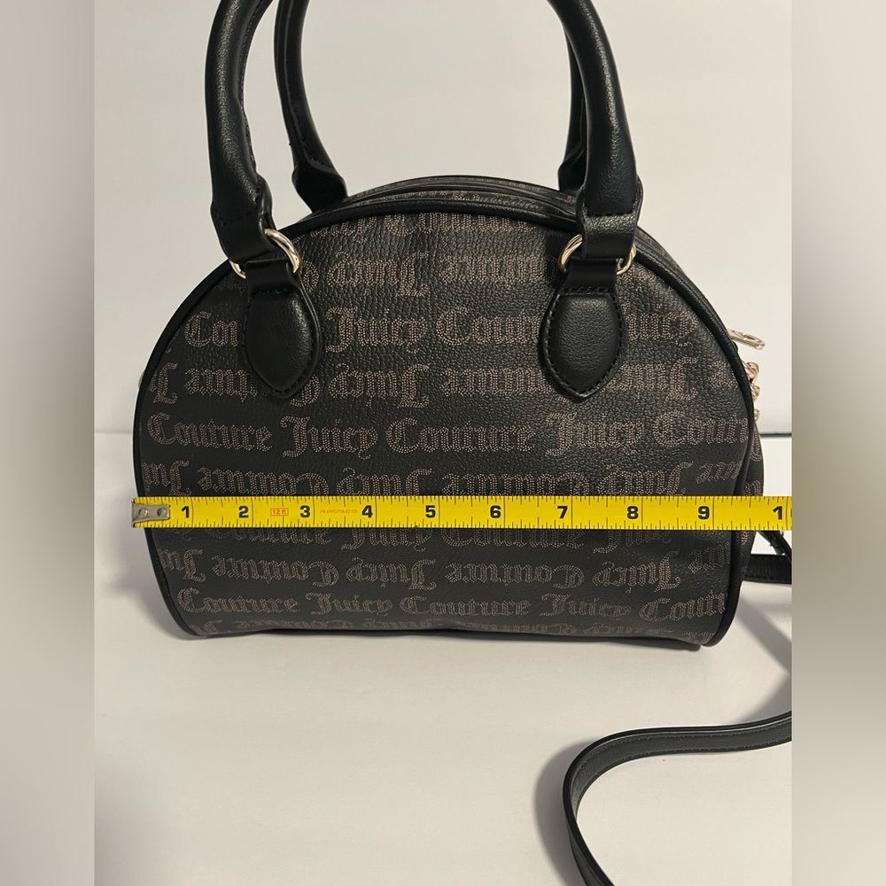 NWT Juicy Couture Gothic Dots Black Flawless Dome Satchel Crossbody Bag OS - Picture 7 of 11